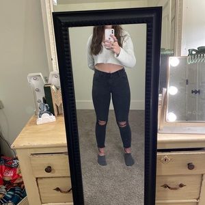 Black distressed skinny jeans. Size 24. Pacsun